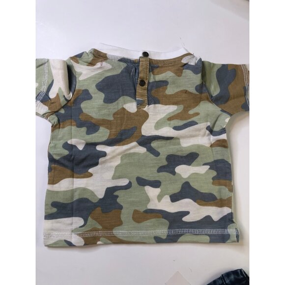 7 for all Mankind Baby Boy Camo / Jean Short Outfit Set Size 12mo. (Macy's)  2pc - Picture 2 of 5